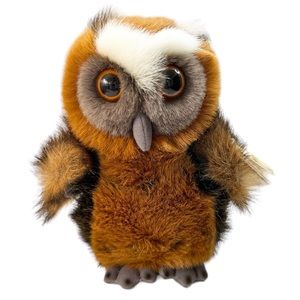 NWT Vintage 8” Hoot Owl Plush Hoo Tan Realistic Bird Aurora Plush A&A Stuffy
